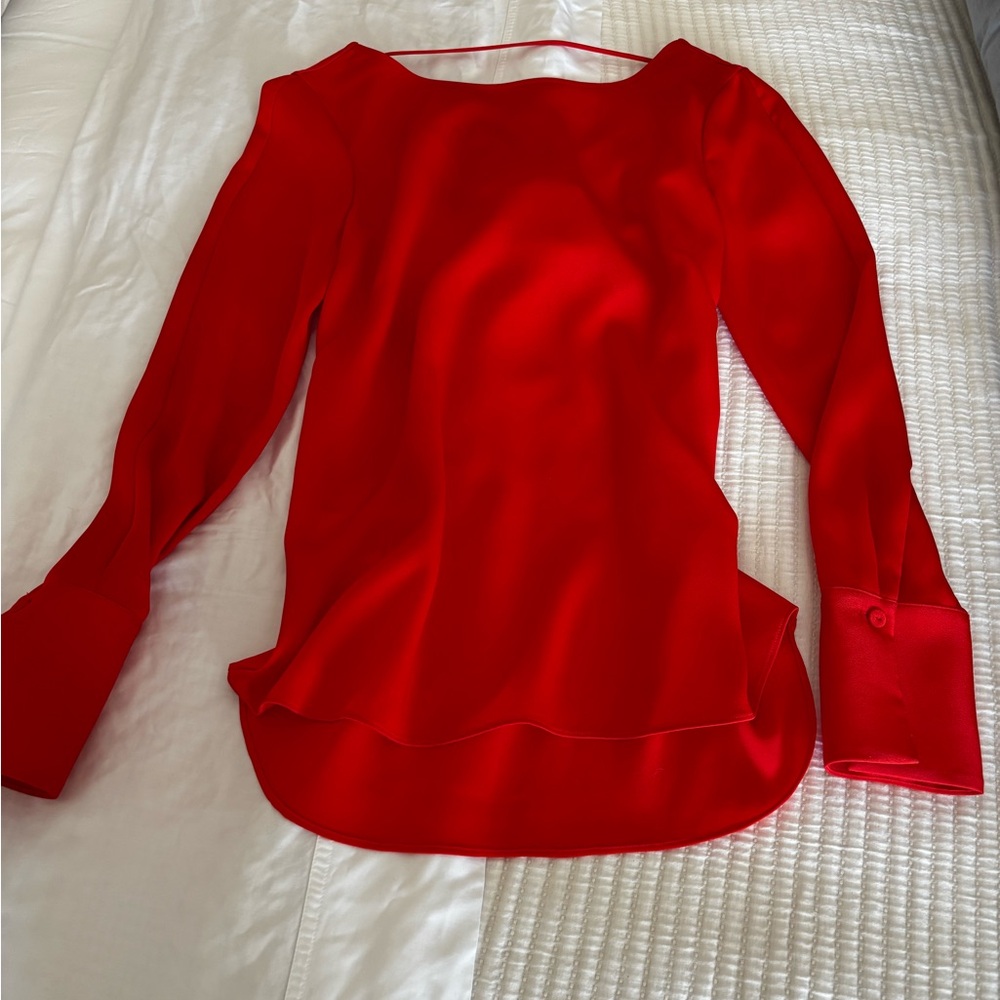 BCBG Women’s Long-Sleeve Blouse with drape back detail